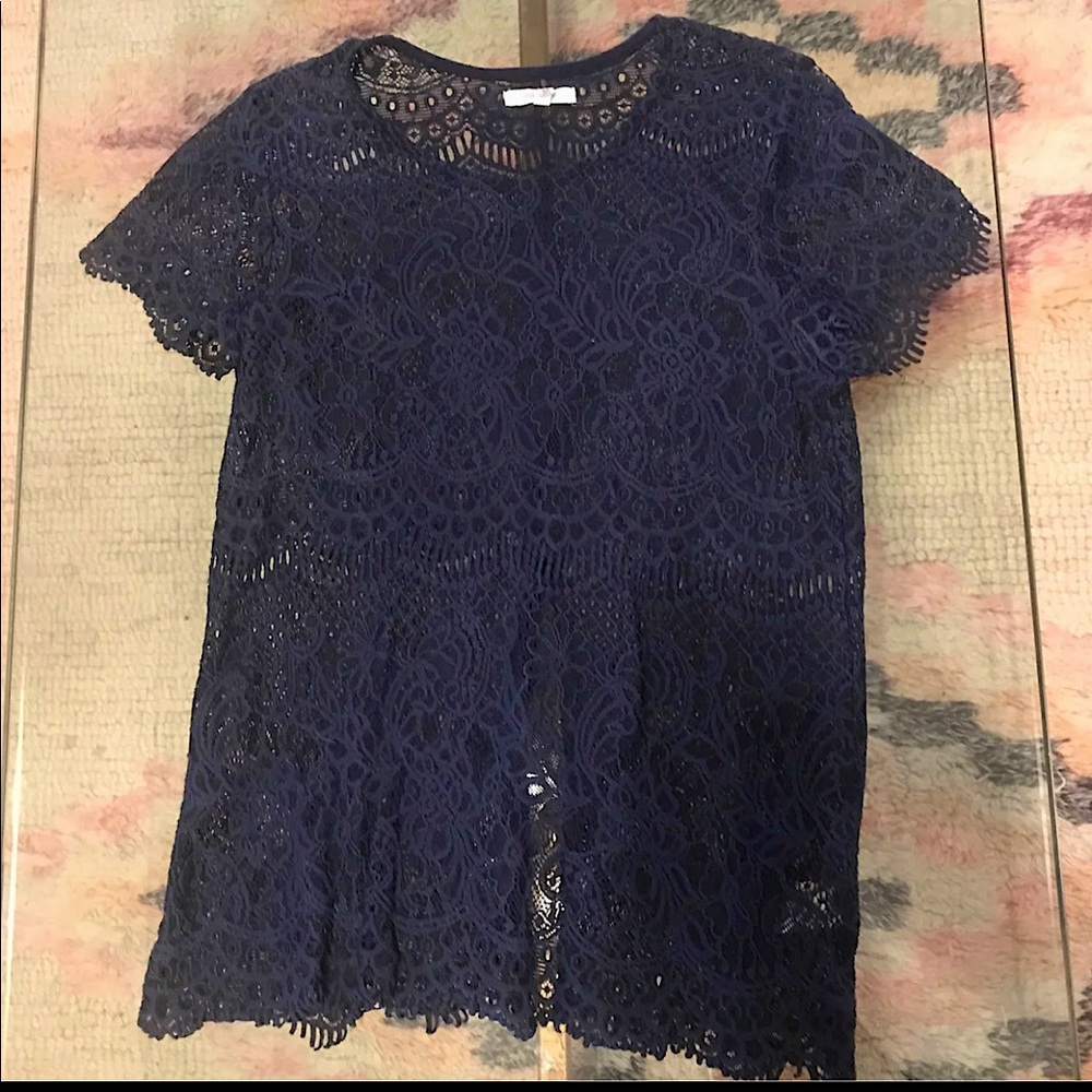 Beautiful navy blue lace top